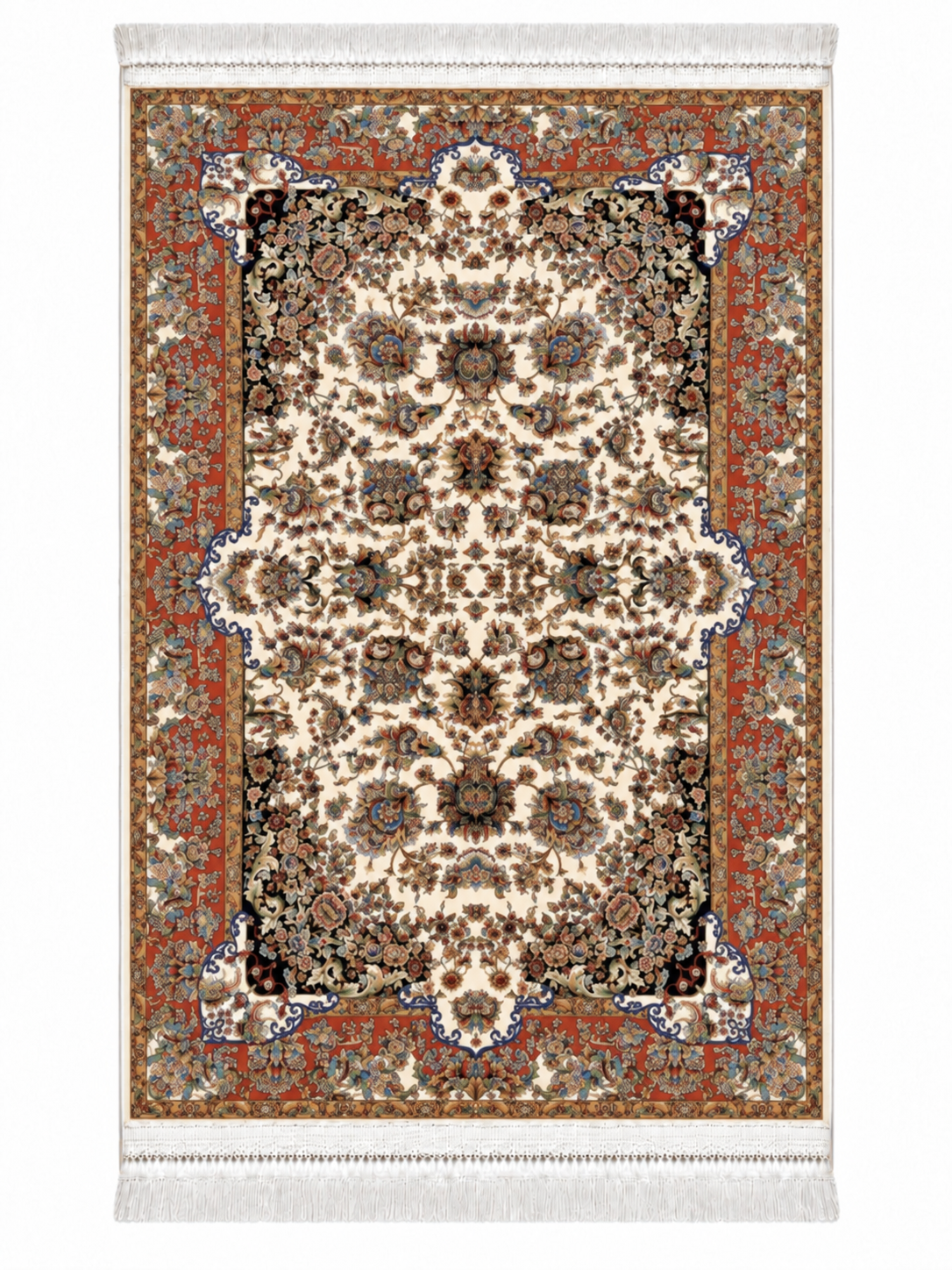 Terracotta Royal Garden Silk Carpet 100x150cm