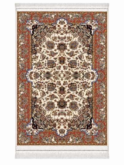 Terracotta Royal Garden Silk Carpet 100x150cm