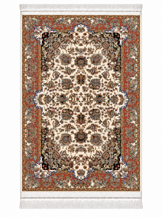 Terracotta Royal Garden Silk Carpet 100x150cm