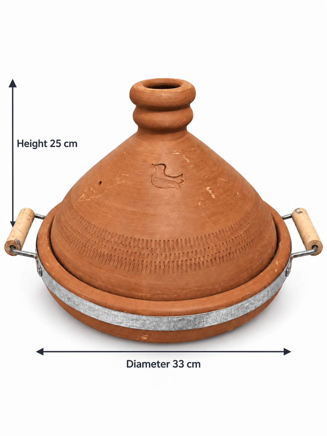 Traditional Moroccan Clay Cooking Tajine with Handle (Ds03)