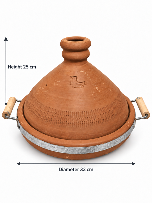 Traditional Moroccan Clay Cooking Tajine with Handle (Ds03)