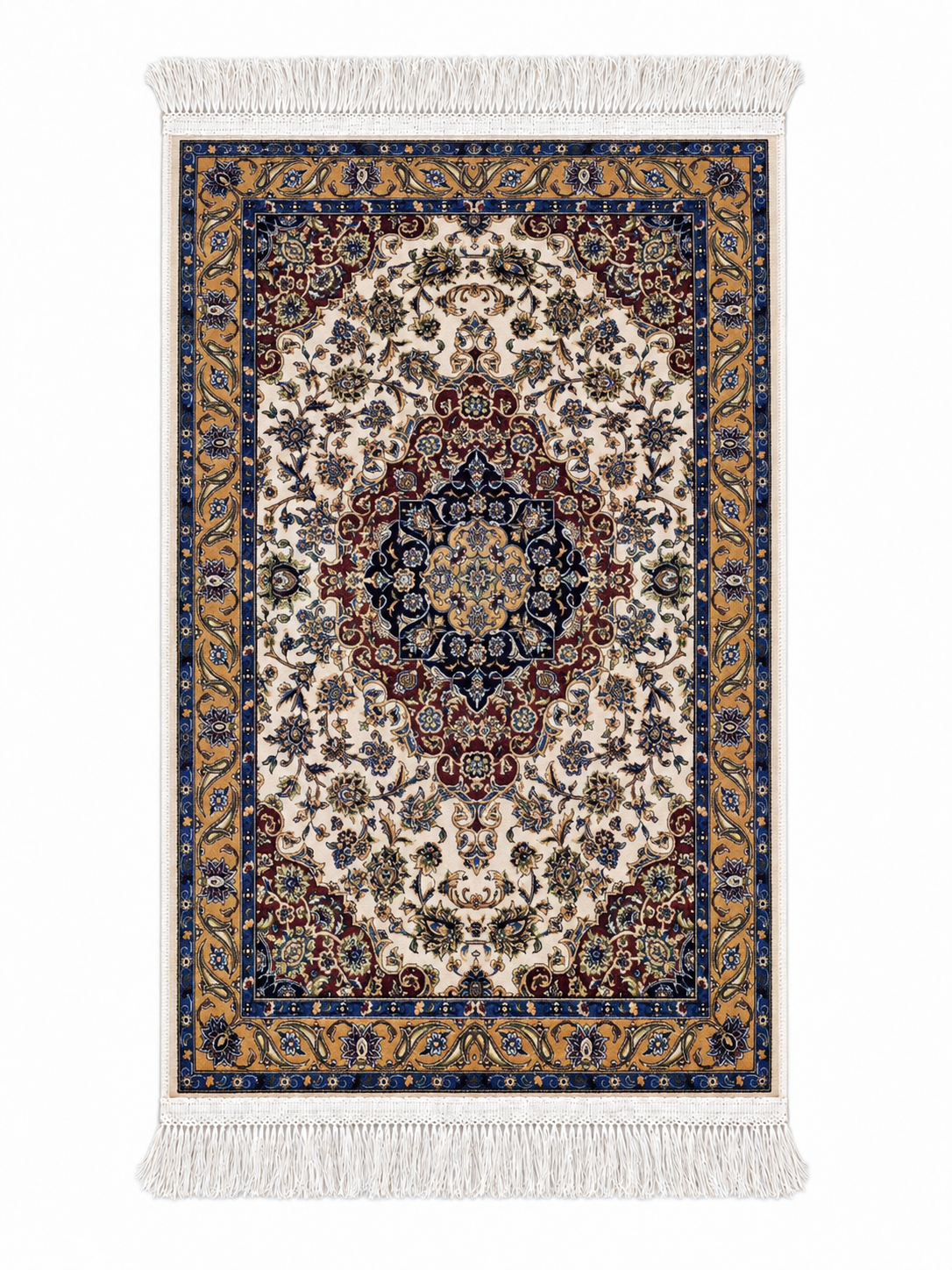 Imperial Medallion Persian Silk Carpet 60x90cm