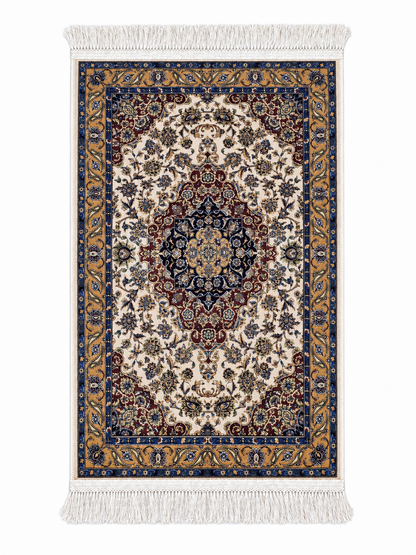 Imperial Medallion Persian Silk Carpet 60x90cm