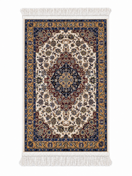 Imperial Medallion Persian Silk Carpet 60x90cm