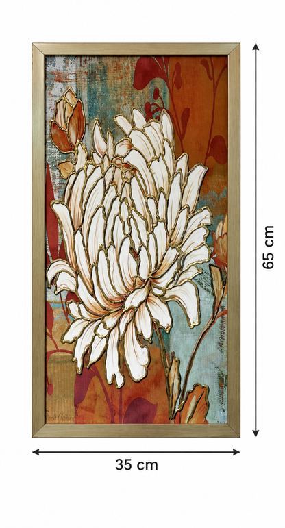 Golden Dahlia Bloom 3-in-1  Wall Art Frame