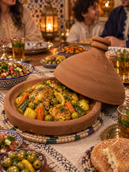 Traditional Moroccan Clay Cooking Tajine without Handle (Ds02)