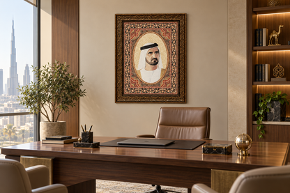Sheik Mohammed bin Rashed Al Maktoum Portrait - Decorative Wall Hanging (80x63cm)