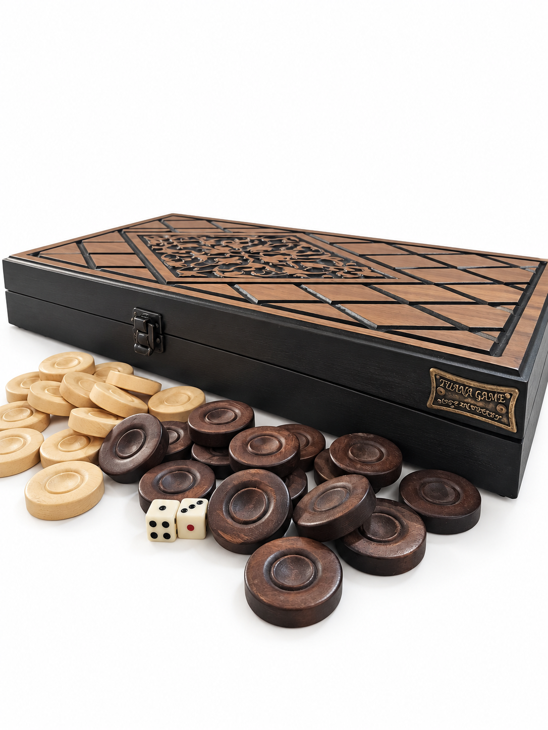 Anatolian Heritage Hand-Carved Wooden Backgammon Set
