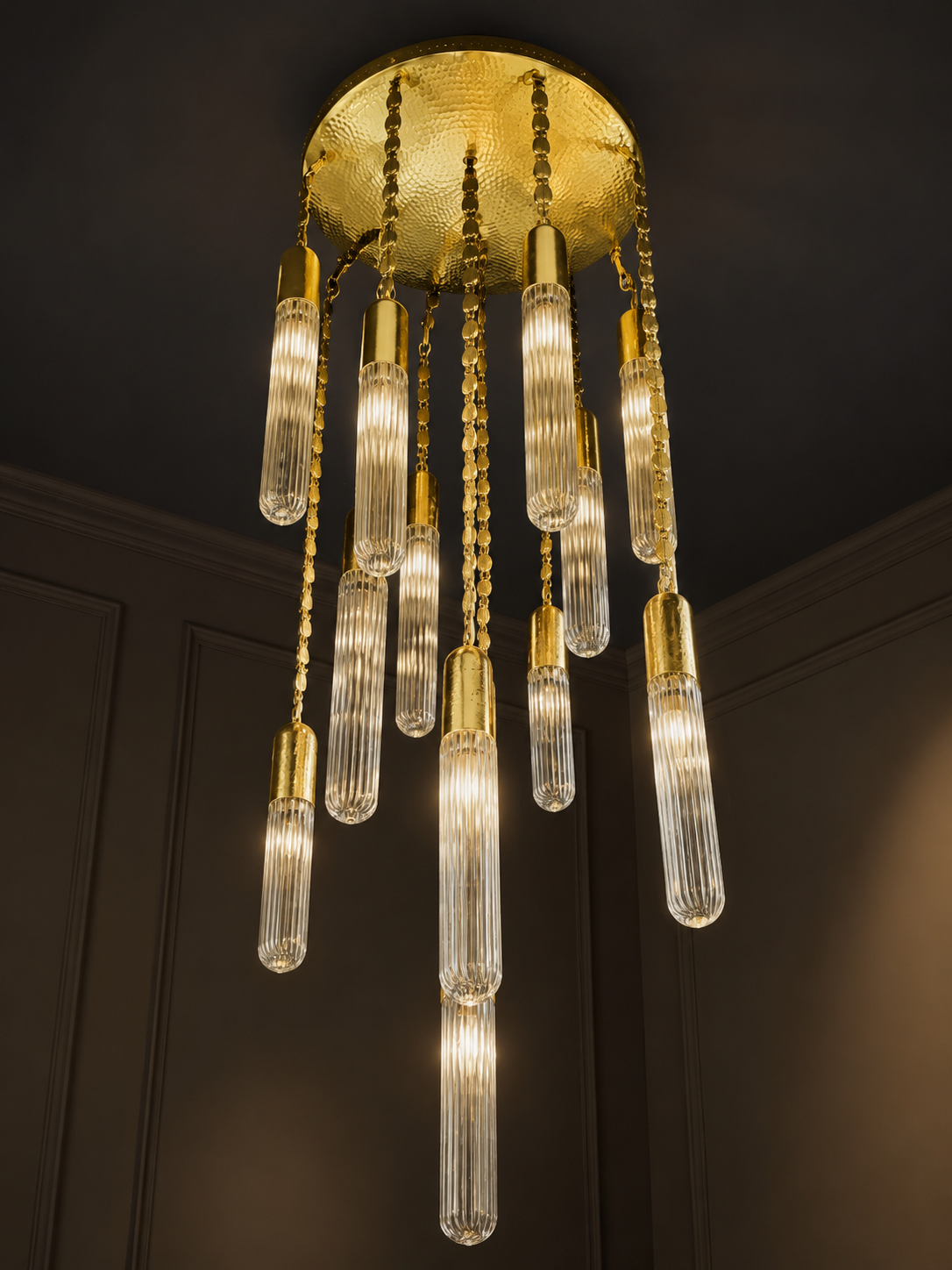 Istanbul Golden Rain Drop Chandelier