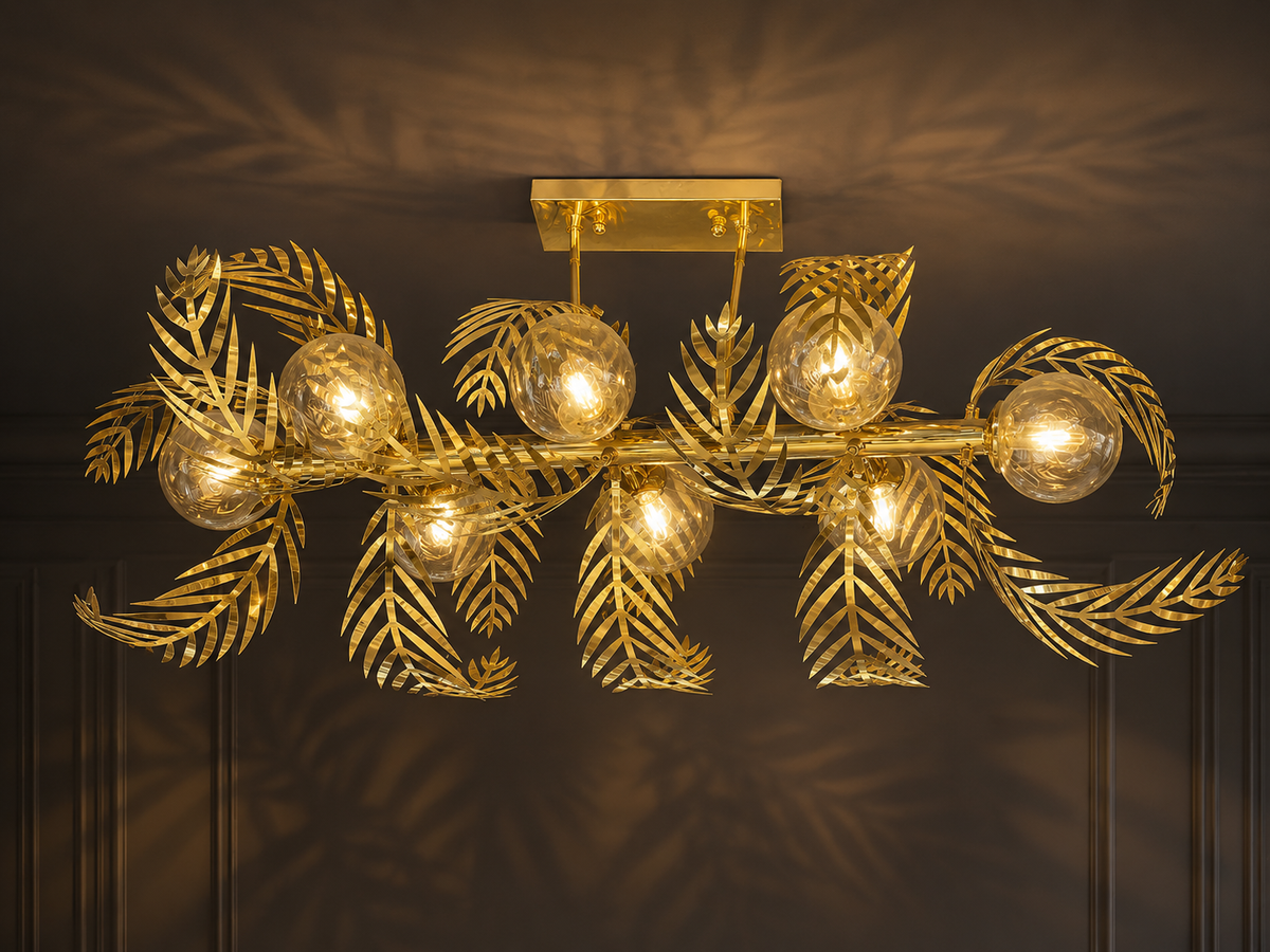 Golden Palm Branch Chandelier
