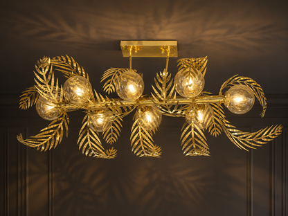 Golden Palm Branch Chandelier