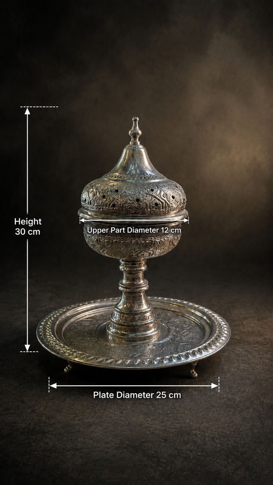 Marrakech Floral Silver Mabkhara  - Large