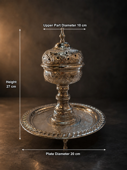 Marrakech Floral Silver Mabkhara - Medium