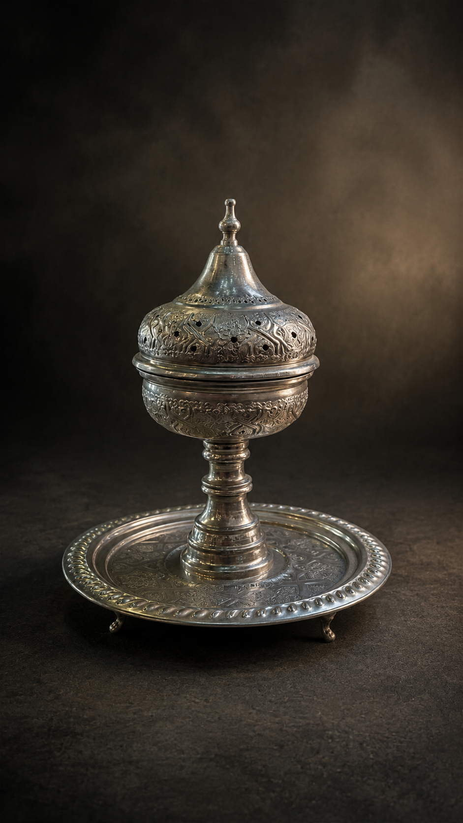 Marrakech Floral Silver Mabkhara  - Large