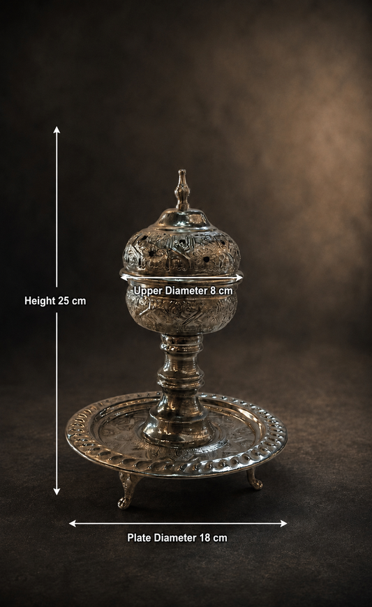 Marrakech Floral Silver Mabkhara - Small