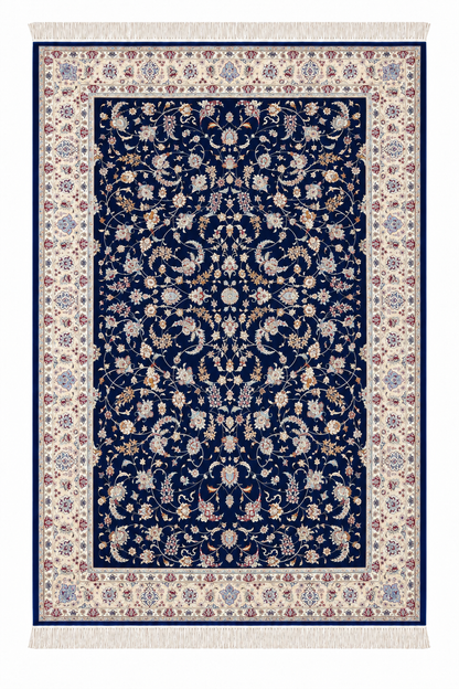 Royal Navy Natural Wool & Silk Carpet 200x300 cm