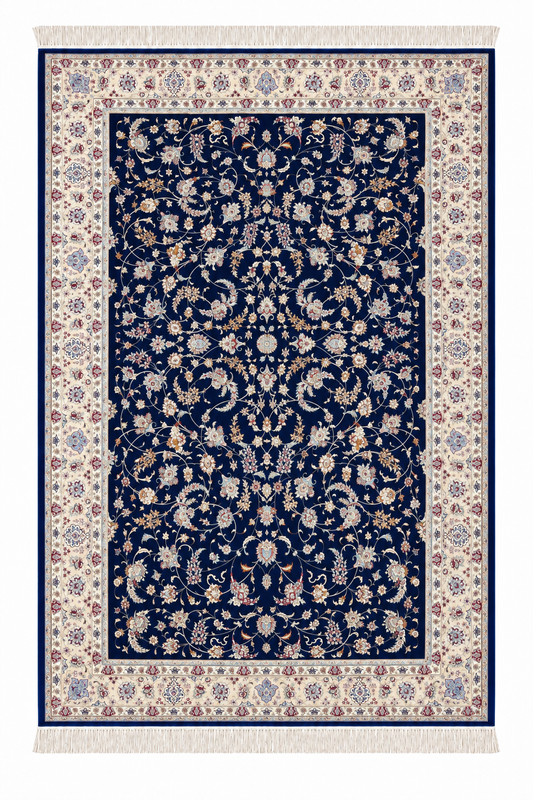 Royal Navy Natural Wool & Silk Carpet 200x300 cm