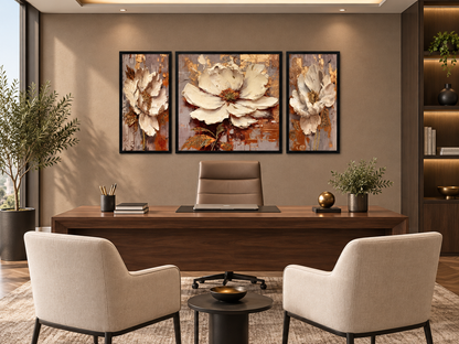 Bronze Ivory Bloom 3-in-1 Wall Art Frame