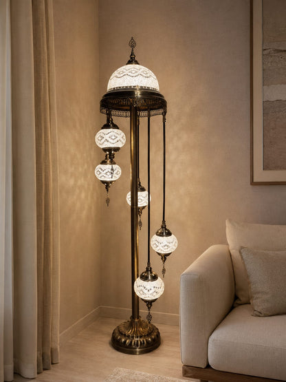 Turkish Mosaic Glass Floor Lamp - 1923-5F
