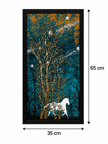 Golden Moonlight Forest 3-in-1 Wall Art Frame
