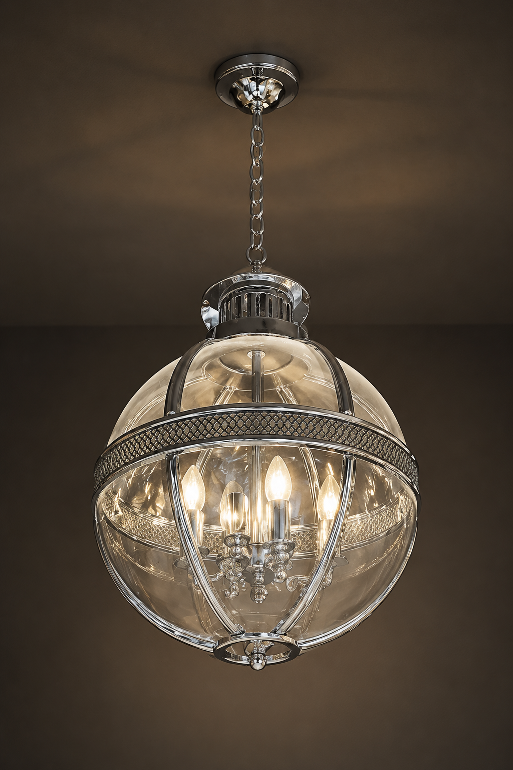 Ottoman Crystal Globe Pendant Lamp