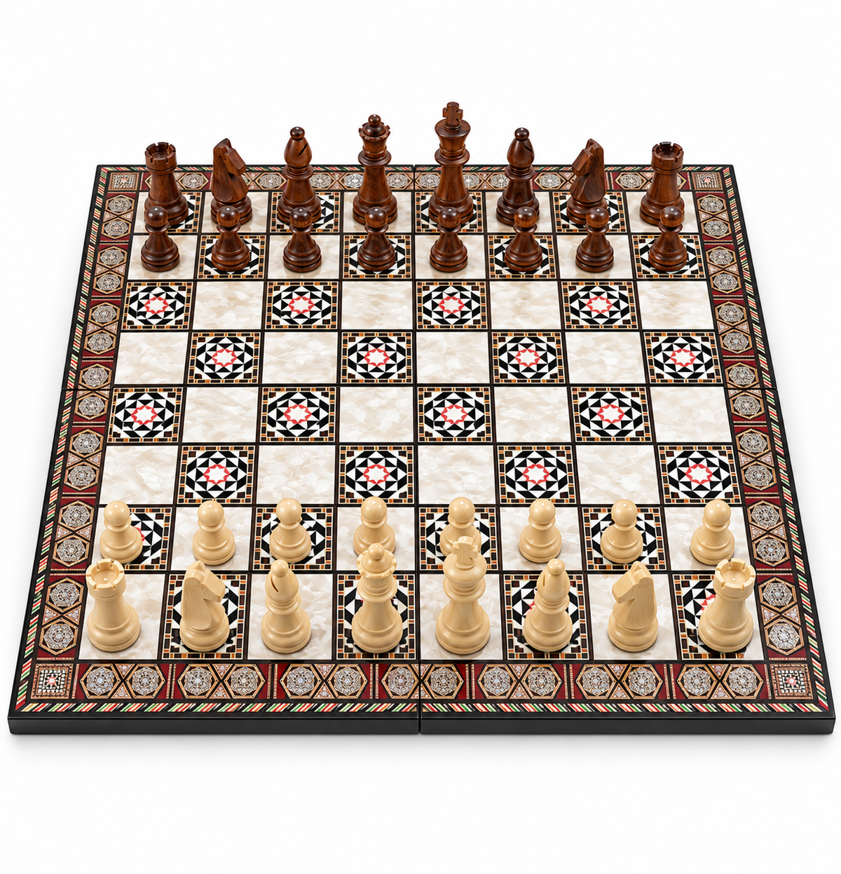 Turkish Mosaic Heritage Foldable Chess Set