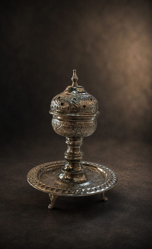 Marrakech Floral Silver Mabkhara - Small