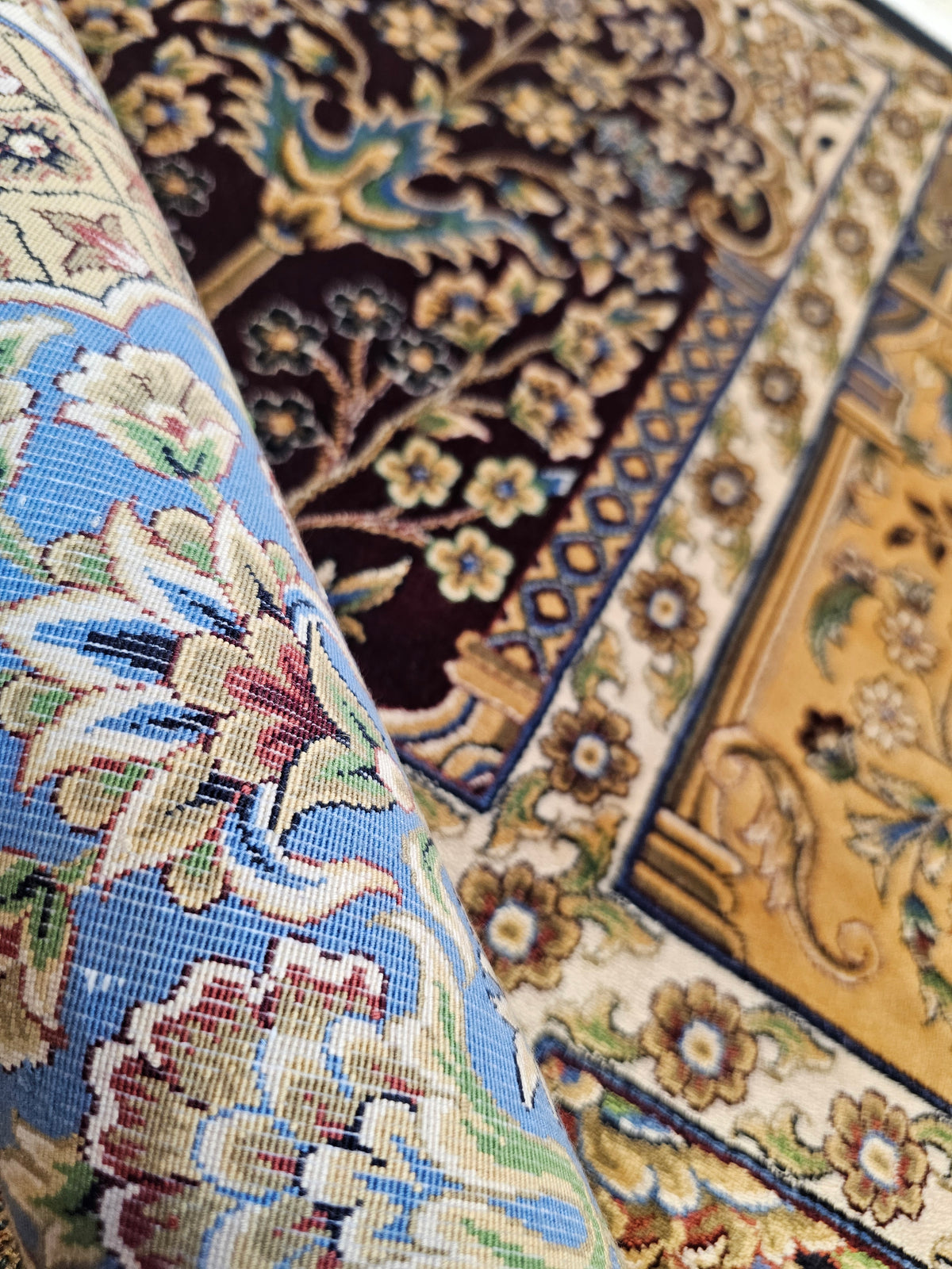 Four Seasons Garden Silk Carpet 60x90cm