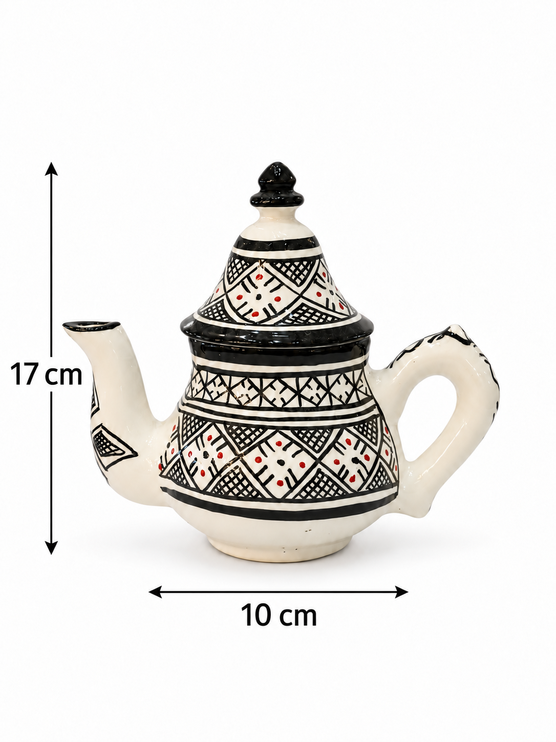 Handcrafted Moroccan Atlas Ceramic Teapot - N1 M28 (Ds01)