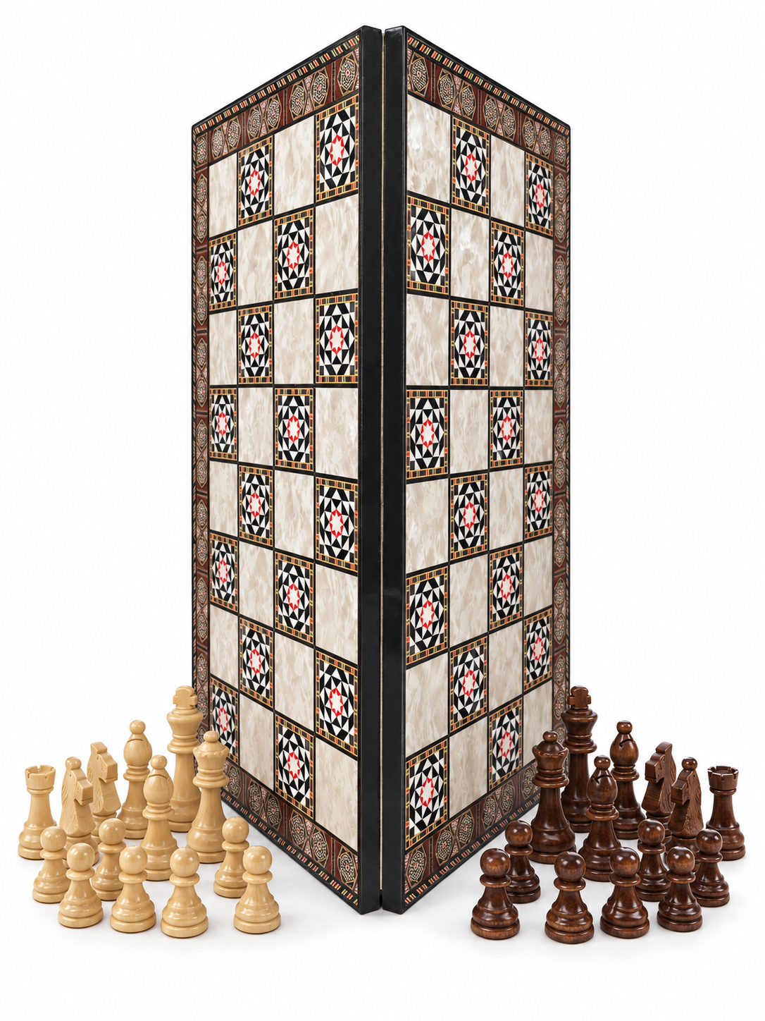 Turkish Mosaic Heritage Foldable Chess Set