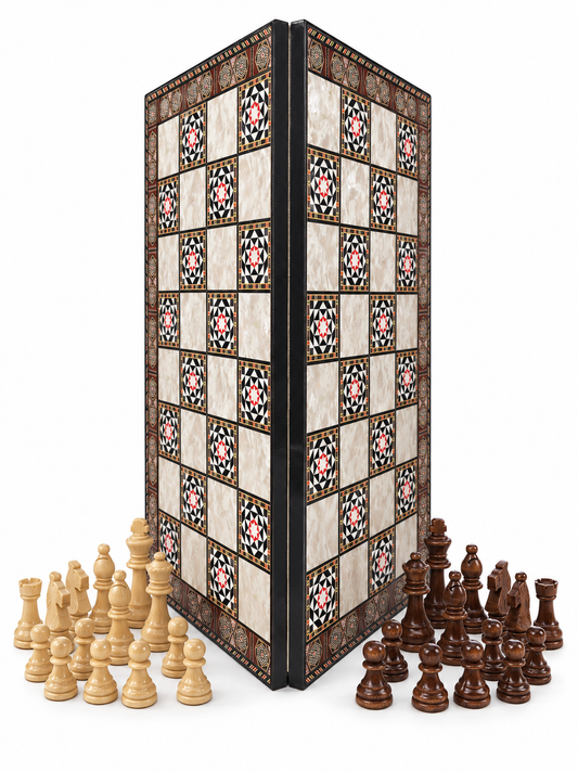 Turkish Mosaic Heritage Foldable Chess Set