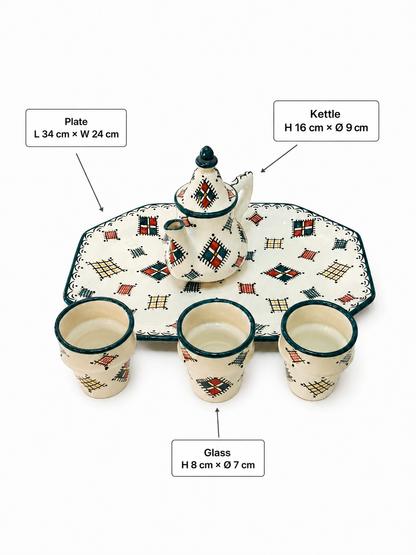 Fez Berber Tea Set Crosshatch Design