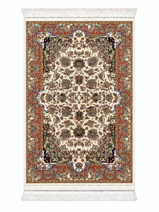 Terracotta Royal Garden Silk Carpet 60x90cm