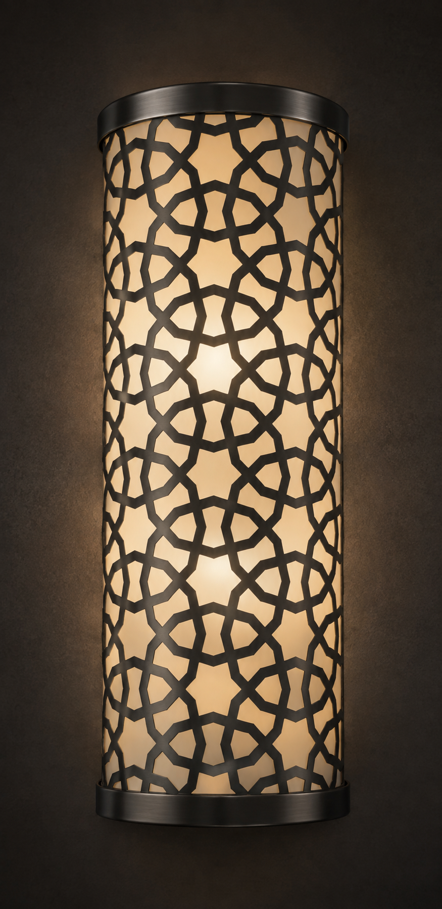 Noir Geometric Cylinder Wall Light