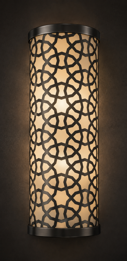 Noir Geometric Cylinder Wall Light