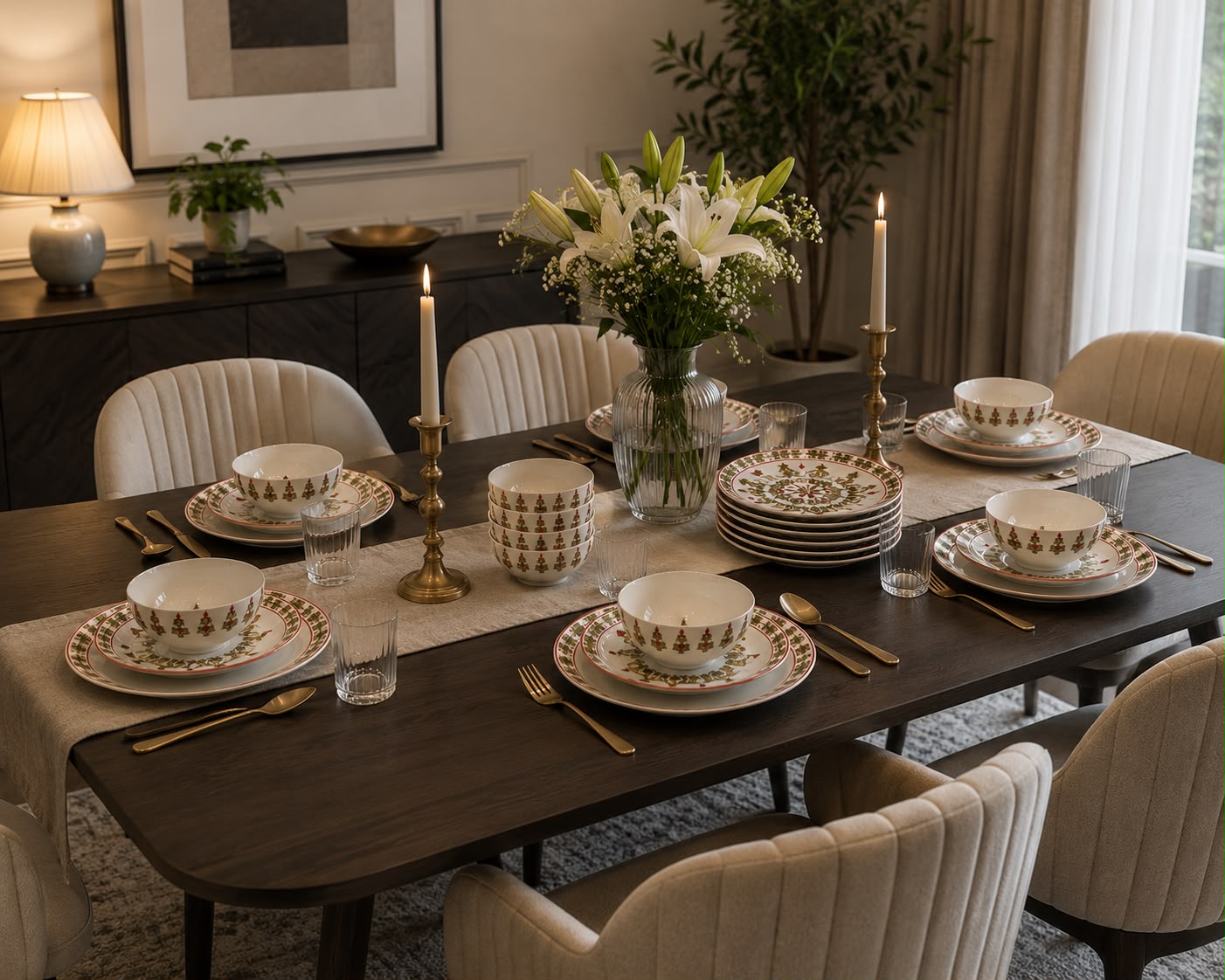 DS102-24 Pieces Ceramic Dining Set - Serves 6