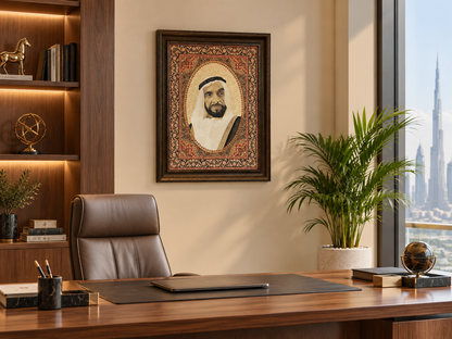 Sheik Zayed bin Sultan Al Nayan Portrait - Decorative Wall Hanging (85x65cm)