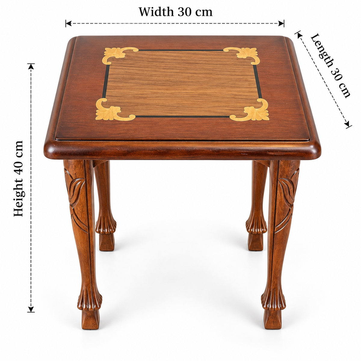 Ottoman Heritage Hand-Carved Beechwood Coffee Table Set 4in1