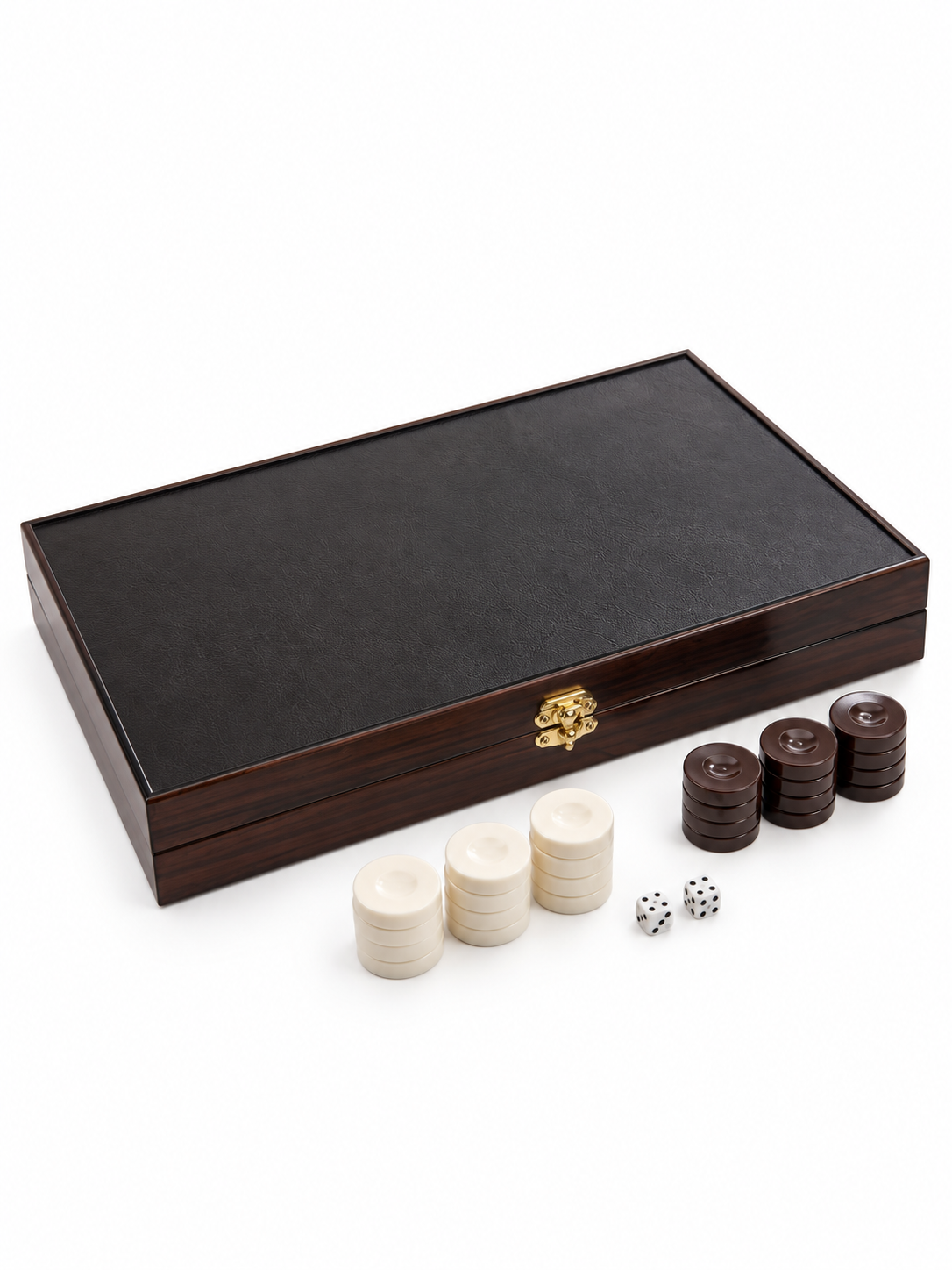 Ottoman Leather Backgammon Set