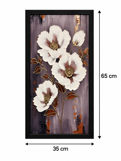 Golden Ivory Blossoms 3-in-1 Wall Art Frame