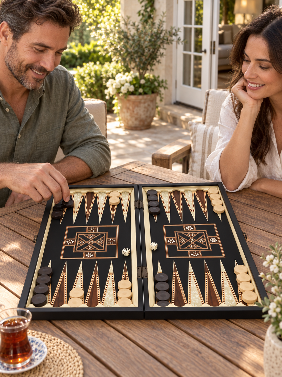 Anatolian Mosaic Handcrafted Backgammon Set