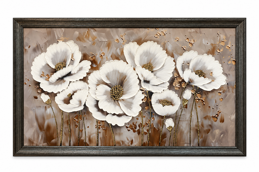 Ivory Blossom Elegance Decorative Wall Art Frame (70x115)