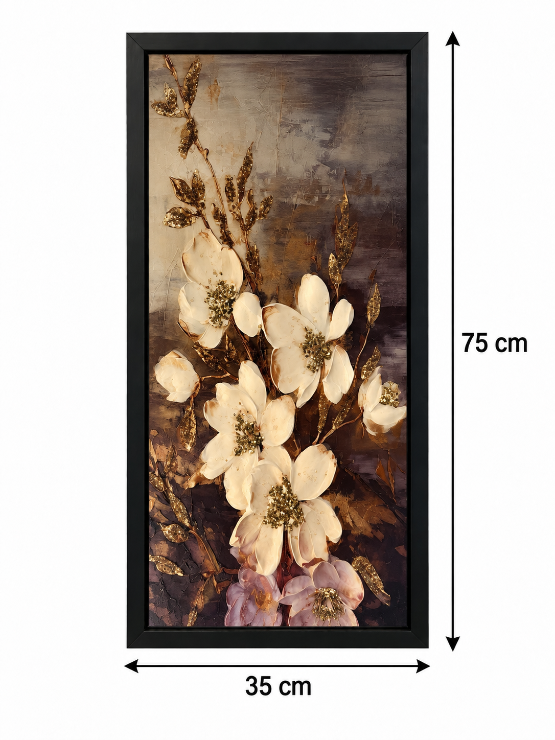 Golden Equine Blossom 3-in-1 Wall Art Frame